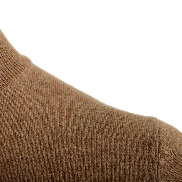 Malo Optimum Men's Light Brown Wool Cashmere Mockneck Pullover Sweater
